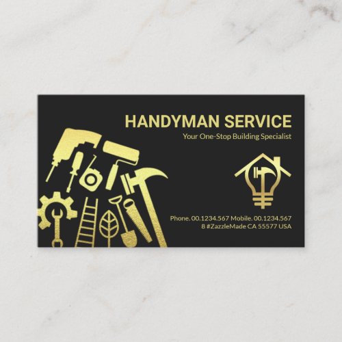 Special Gold Handyman Tools ZazzleMade Business Card