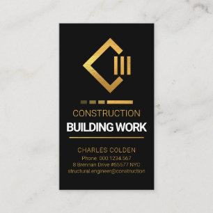 Special Gold Letter-C Rebar Construction Business Card