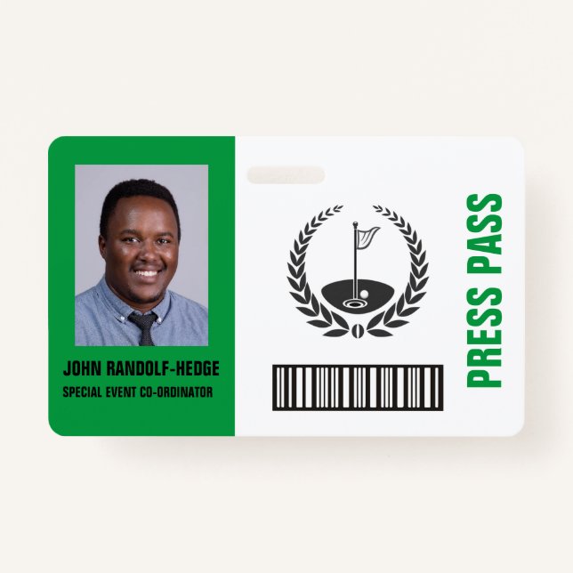 SPECIAL GOLF EVENT SECURITY BADGE (Front)