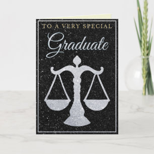 Special Graduate Silver Glitter Law Card