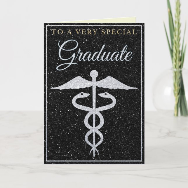 Special Graduate Silver Glitter Medical Card (Front)