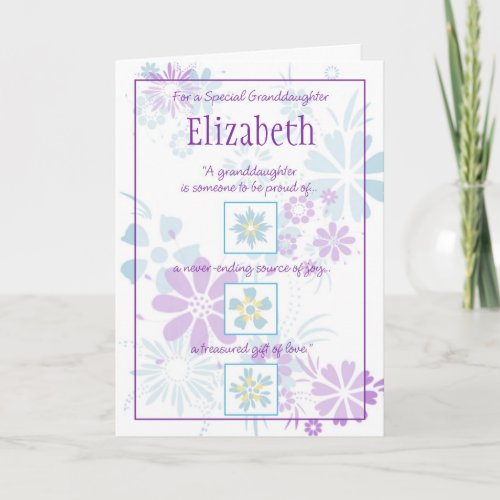 Special Granddaughter Customizable Card