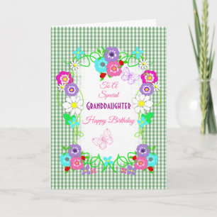 Special Granddaughter Happy Birthday Pretty Floral Holiday Card
