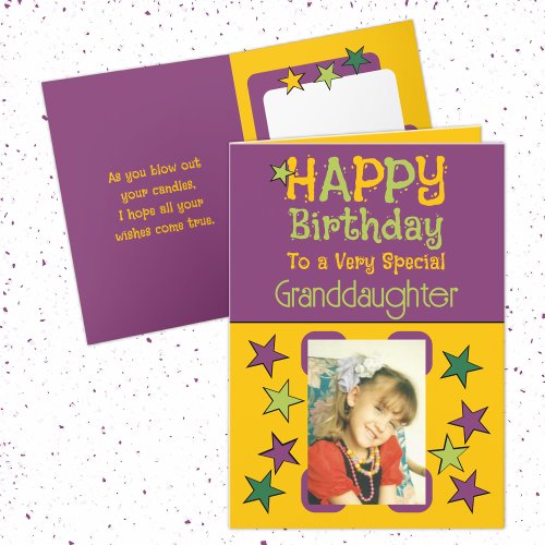 Special granddaughter photo yellow purple birthday