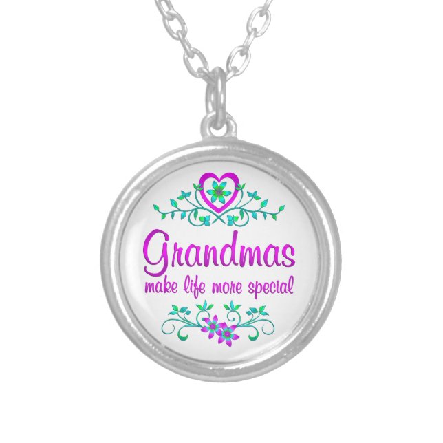Special Grandma Silver Plated Necklace (Front)