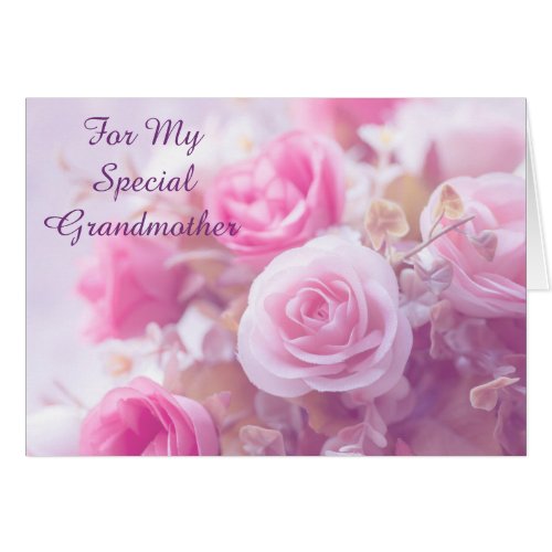 Special Grandmother Pink Roses Mothers Day Card