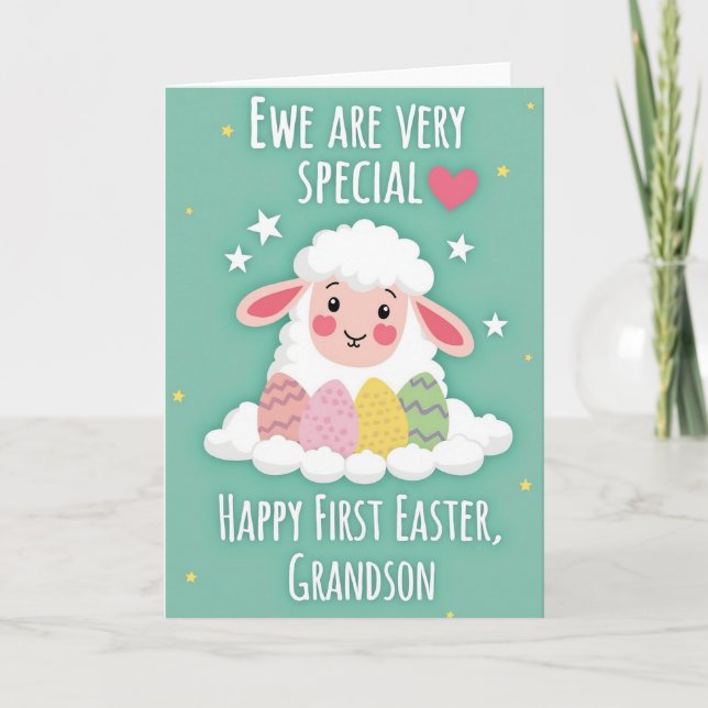 Special Grandson Easter Lamb Card (Front)