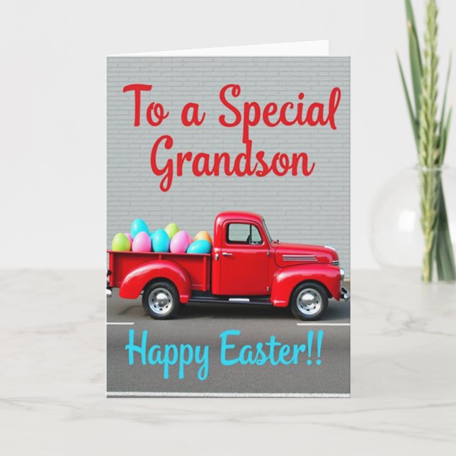 Special Grandson Easter Truck Card (Front)