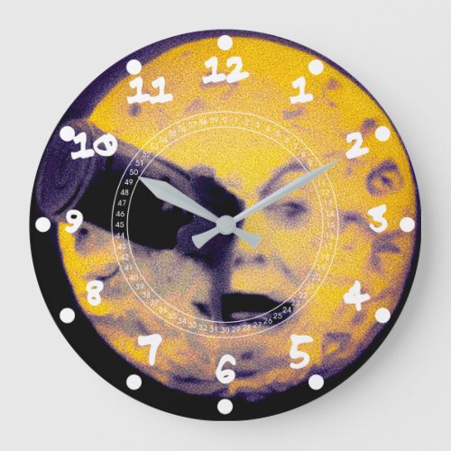 Special Halloween Edition A Trip to the Moon Retro Large Clock