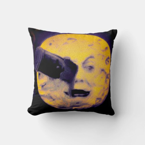 Special Halloween Edition A Trip to the Moon Retro Throw Pillow