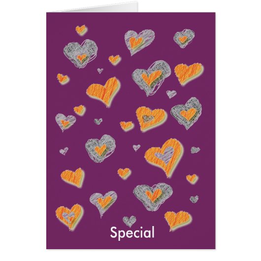 Special Hand Drawn Hearts Card (Front)