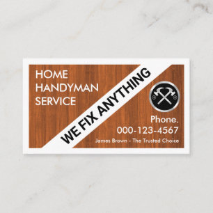 Special Handyman Timber Wood Frame Business Card