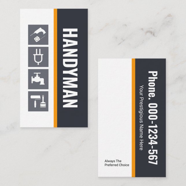 Special Handyman Tools Layer Contractor Business Card (Front/Back)