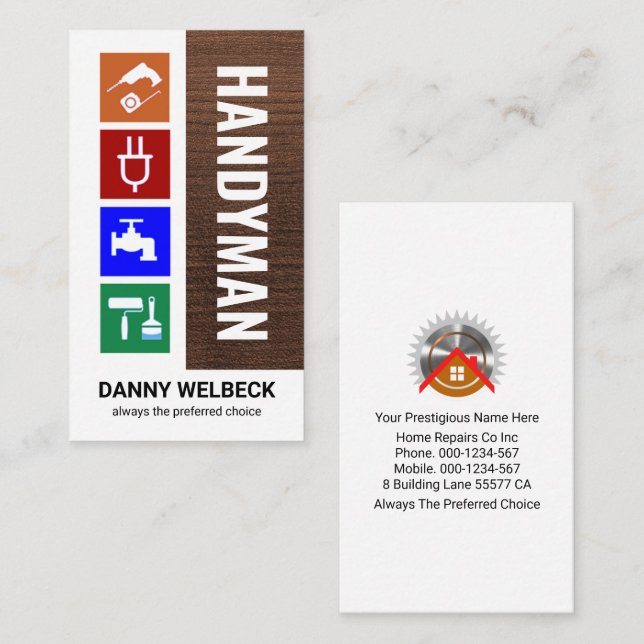 Special Handyman Tools Timber Layer Business Card (Front/Back)