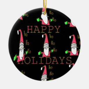 Special Happy Holidays Ho Ho Ho Ink Sketch Santa g Ceramic Ornament