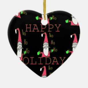 Special Happy Holidays Ho Ho Ho Ink Sketch Santa g Ceramic Ornament
