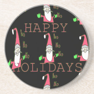Special Happy Holidays Ho Ho Ho Ink Sketch Santa g Sandstone Coaster