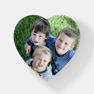 Special heart shaped photo memories paperweight