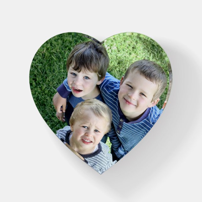 Special  heart shaped photo memories  paperweight (Front)