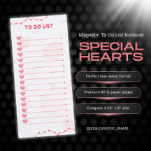 Special Hearts Design To-Do List Magnetic Notepad