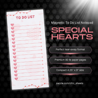 Special Hearts Design To-Do List Magnetic Notepad
