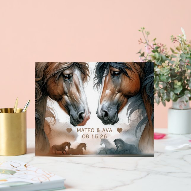 Special Horses Brown Wedding Acrylic Sign (Wedding)