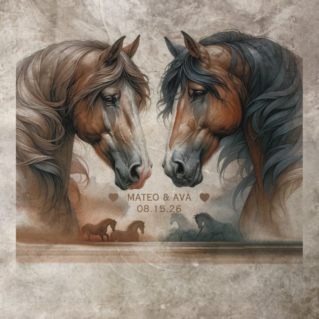 Special Horses Brown Wedding Floor Decals (Insitu)