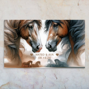 Special Horses Brown Wedding Poster