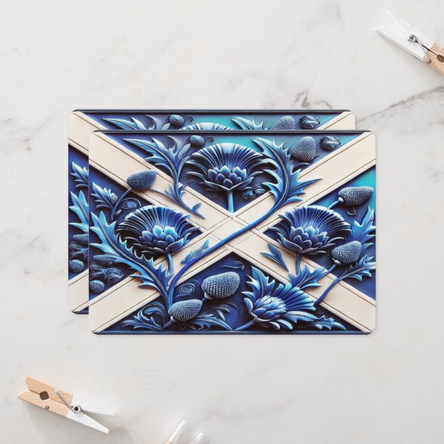 Special invitations with Scottish Thistles (Front/Back In Situ)