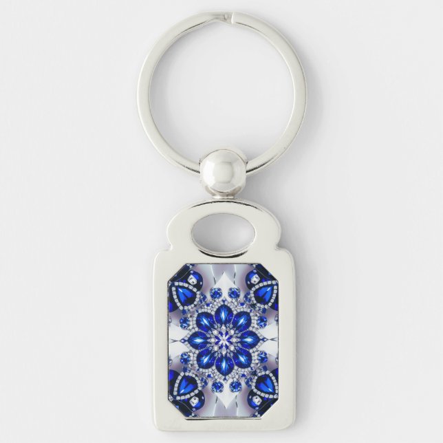 Special keychain with Blue White Colors Design (Front)