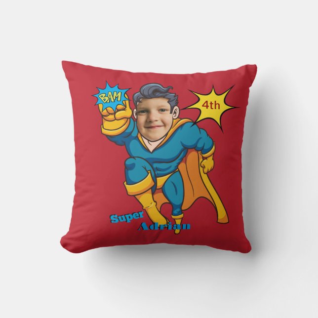 Special Kids 🌟 Greatest Superhero Comic Kid's Throw Pillow (Front)
