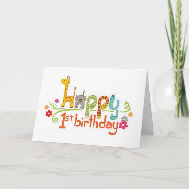 SPECIAL LITTLE BOY''S 1st BIRTHDAY Holiday Card (Front)