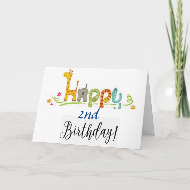 SPECIAL LITTLE BOY''S **2nd** BIRTHDAY Holiday Card (Front)