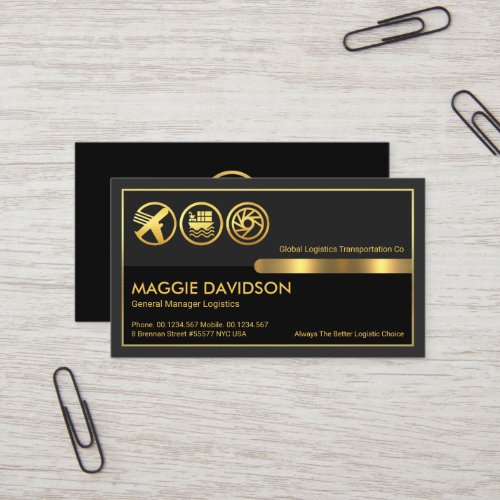 Special Logistics Gold Frame Business Card
