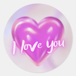 Special Love you message for your loved once Classic Round Sticker