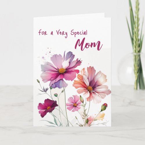 Special Mom Mothers Day Flower Cosmos Card