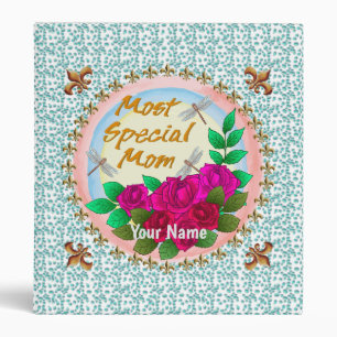 Special Mom Roses custom 3 Ring Binder