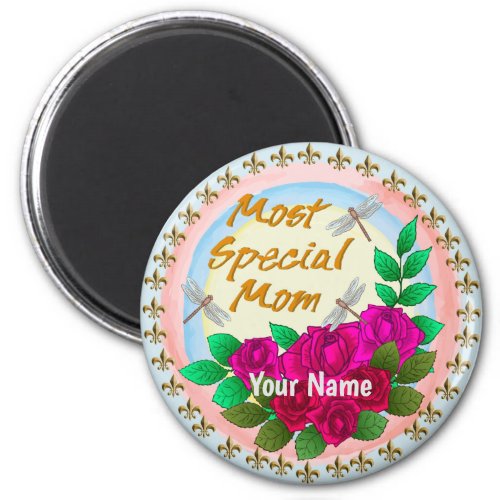 Special Mom Roses custom name magnet