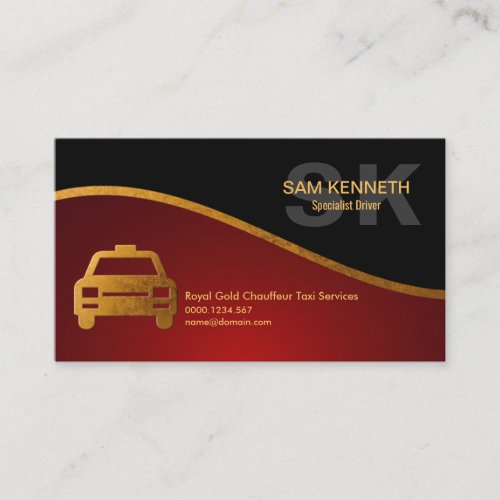 Special Monogram Gold Logo Specialist Taxi Driver Business Card