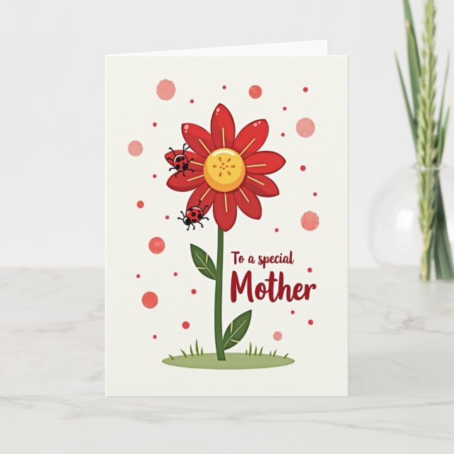 Special Mother Flower Love Card (Front)