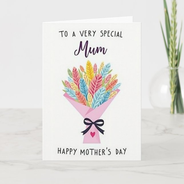 Special Mum Floral Bouquet Card (Front)