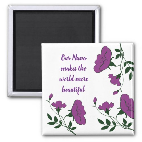 Special Nana Floral Purple Flower Grandmother Magnet