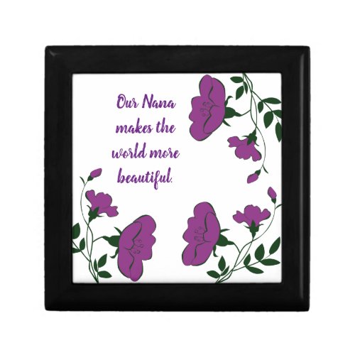 Special Nana Purple Flower and Vines Grandmother Gift Box