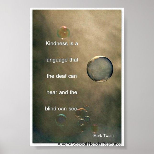 Special Needs Kindness is a Language Poster (Front)