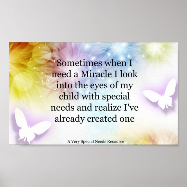 Special Needs Miracle Butterfly Poster (Front)