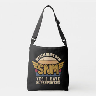Special Needs Mom Black Crossbody Bag PERSONALIZE