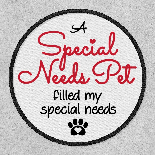 Special Needs Pet - Patch - Round Circle Shape (Front)