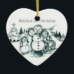 Special Needs Snowman Family Christmas Ornament<br><div class="desc">Special Needs Snowman Family Christmas Ornament</div>