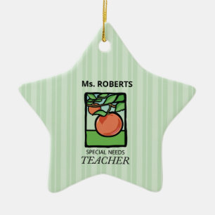 Special Needs Teacher Thank You, Apple Ceramic Ornament