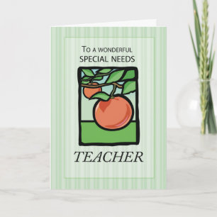 Special Needs Teacher Thank You, Apple Thank You Card